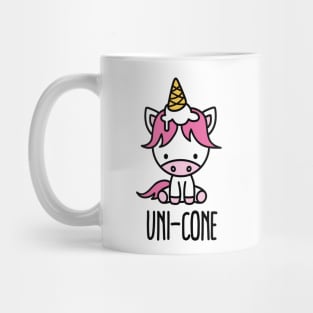 Funny Unicorn pun puns cute Uni-cone ice cream Kawaii Mug